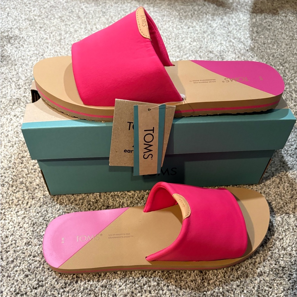 TOMS Dark Pink REPREVE Jersey Slippers